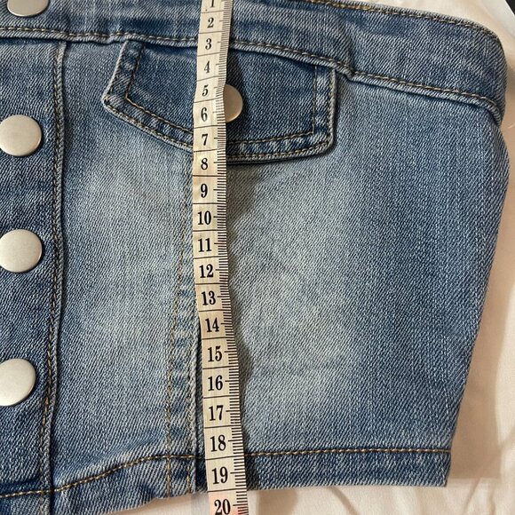 Dylan Ryan short blouse made of denim with a button design, elastic size S. - Picture 6 of 11